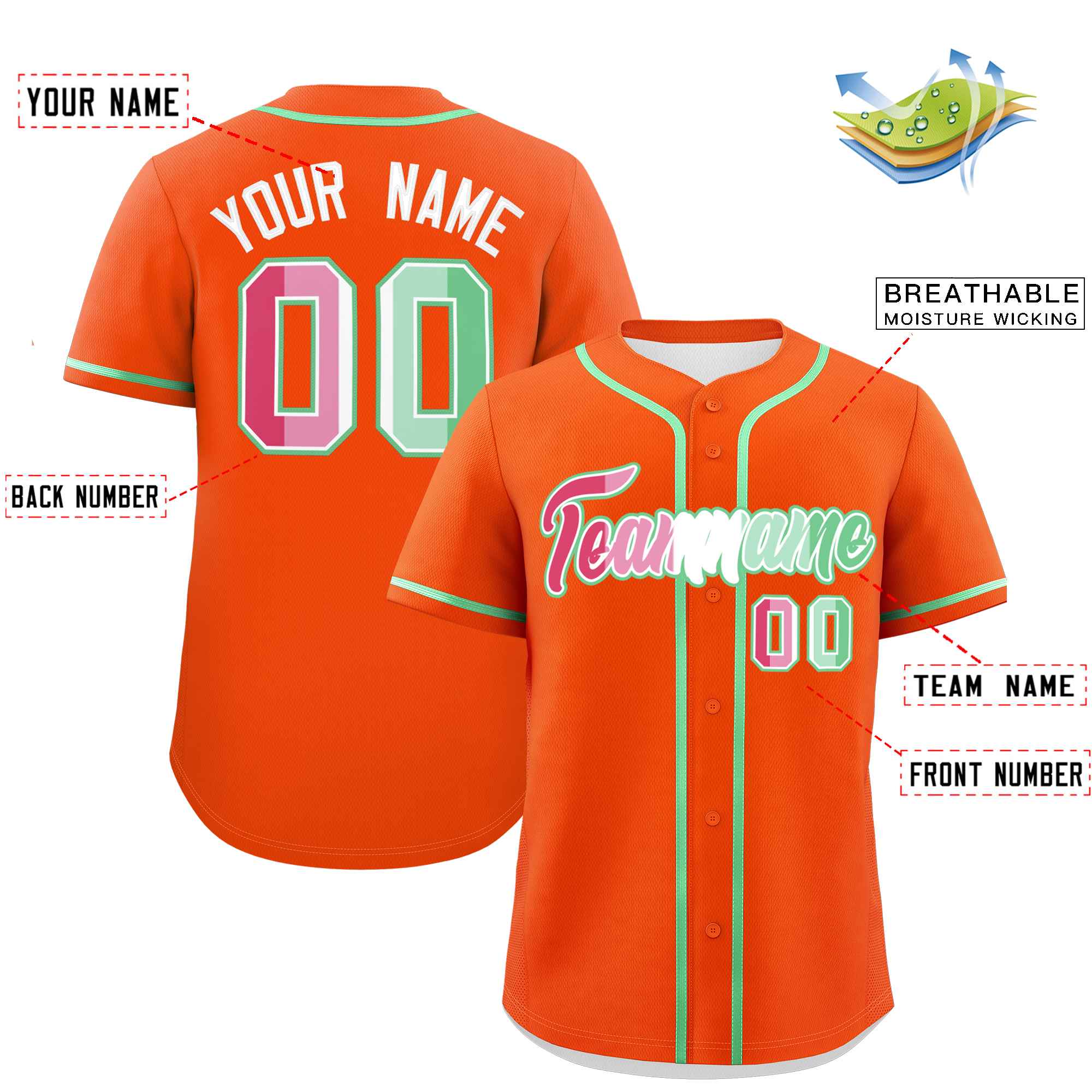 Custom Orange Abrosexual For Pride Month Classic Style Authentic Baseball Jersey