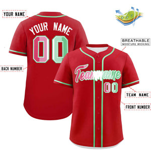 Custom Red Abrosexual For Pride Month Classic Style Authentic Baseball Jersey