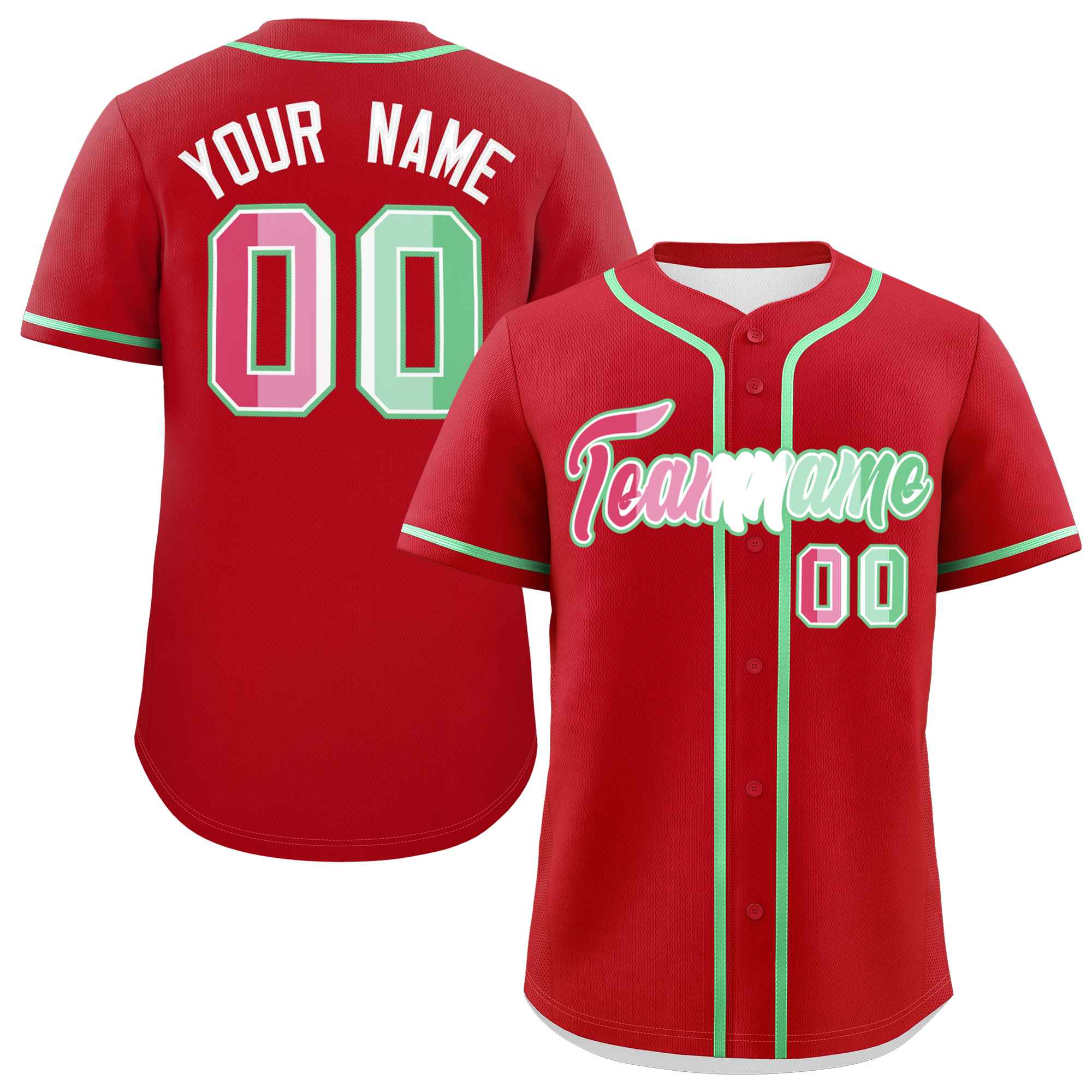 Custom Red Abrosexual For Pride Month Classic Style Authentic Baseball Jersey