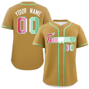 Custom Old Gold Abrosexual For Pride Month Classic Style Authentic Baseball Jersey