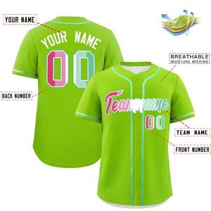 Custom Neon Green Abrosexual For Pride Month Classic Style Authentic Baseball Jersey