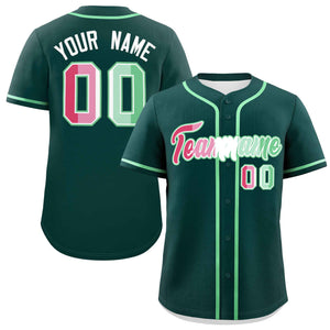 Custom Midnight Green Abrosexual For Pride Month Classic Style Authentic Baseball Jersey