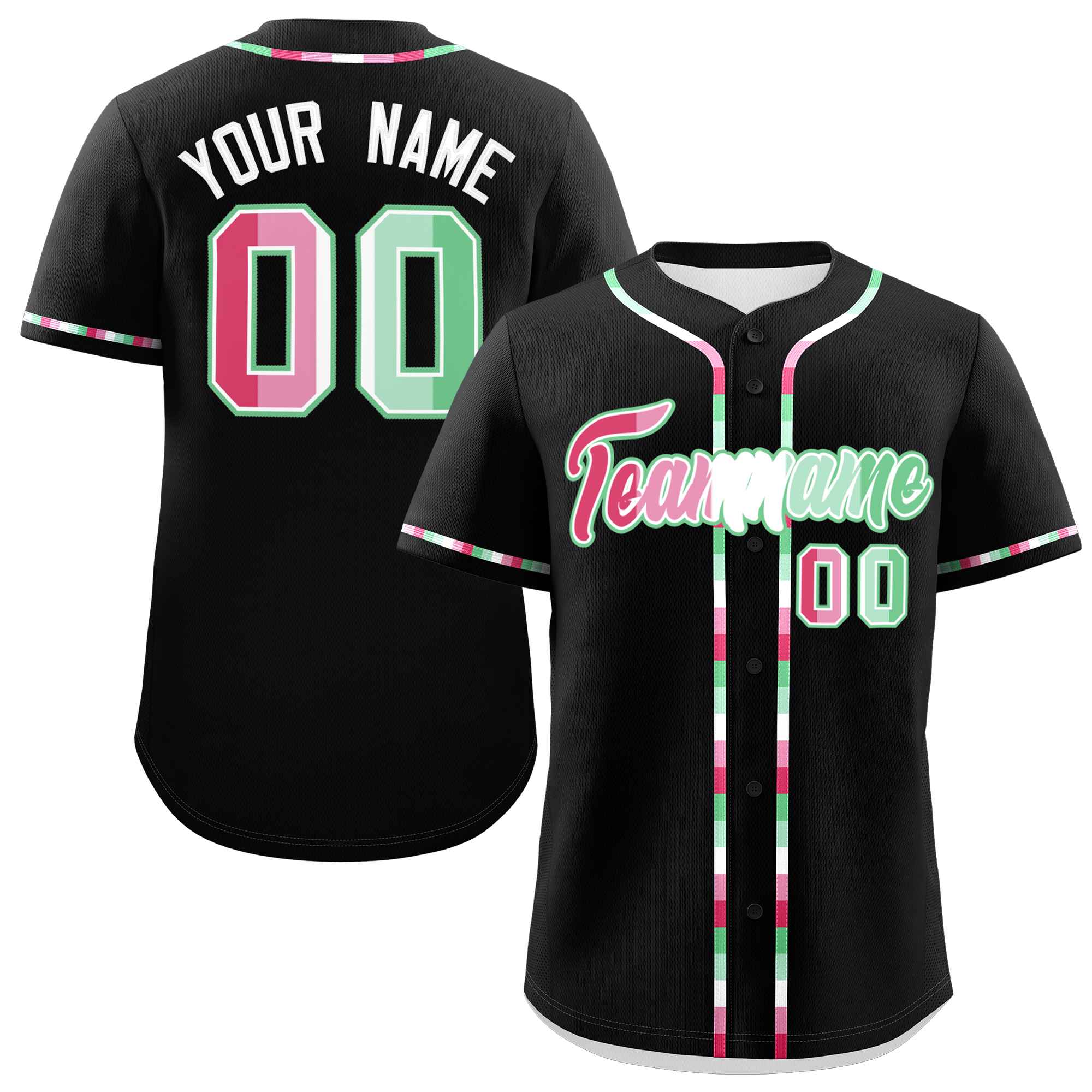 Custom Black Abrosexual For Pride Month Classic Style Authentic Baseball Jersey