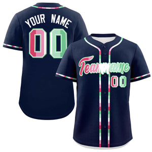 Custom Navy Abrosexual For Pride Month Classic Style Authentic Baseball Jersey