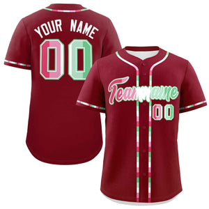 Custom Crimson Abrosexual For Pride Month Classic Style Authentic Baseball Jersey