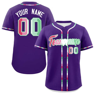 Custom Purple Abrosexual For Pride Month Classic Style Authentic Baseball Jersey