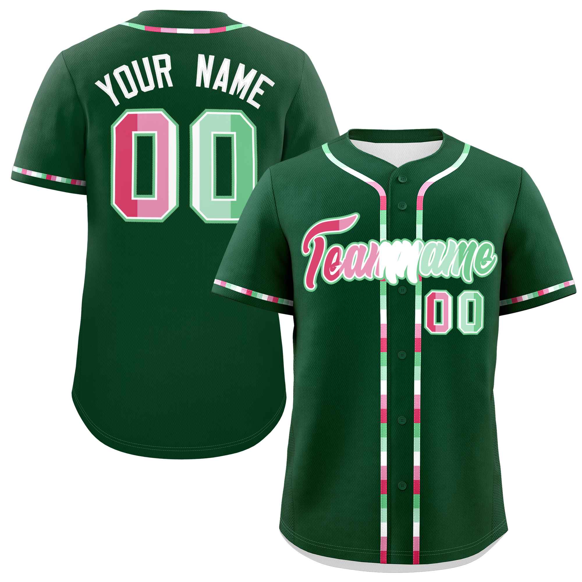 Custom Green Abrosexual For Pride Month Classic Style Authentic Baseball Jersey