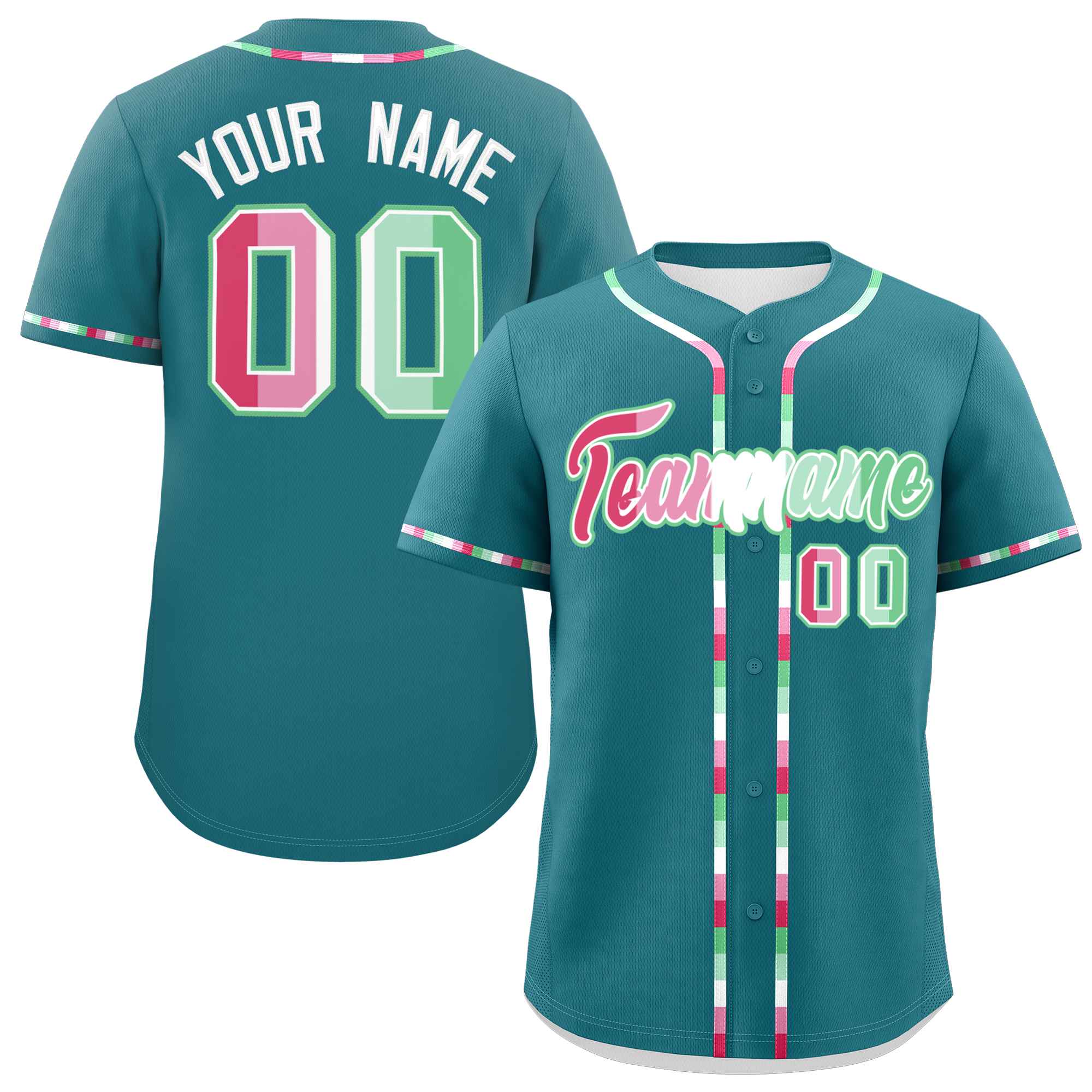 Custom Aqua Abrosexual For Pride Month Classic Style Authentic Baseball Jersey