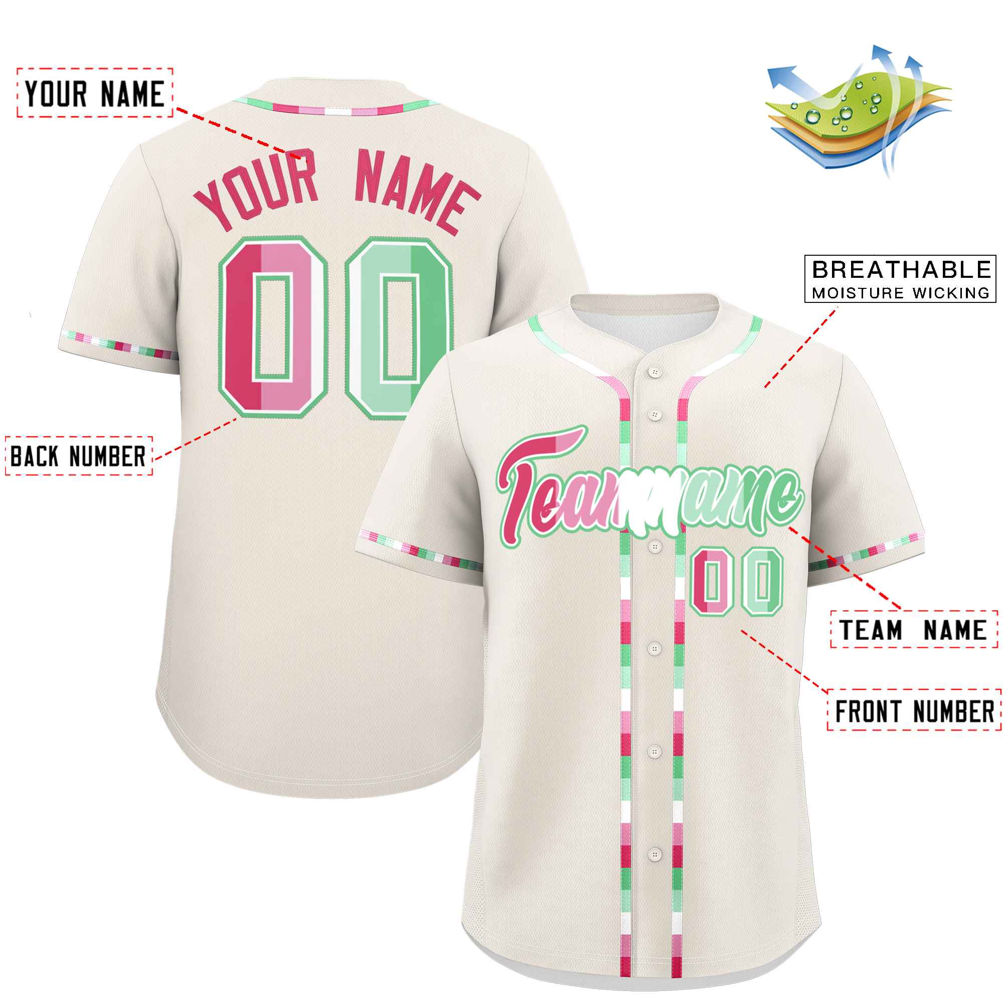 Custom Cream Abrosexual For Pride Month Classic Style Authentic Baseball Jersey