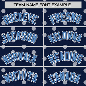 Custom Navy White Personalized Polka Dot Graffiti Pattern Authentic Baseball Jersey