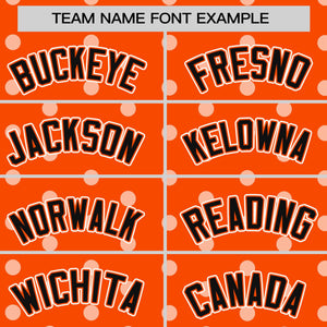 Custom Orange White Personalized Polka Dot Graffiti Pattern Authentic Baseball Jersey