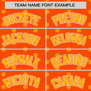 Custom Orange Yellow Personalized Polka Dot Graffiti Pattern Authentic Baseball Jersey