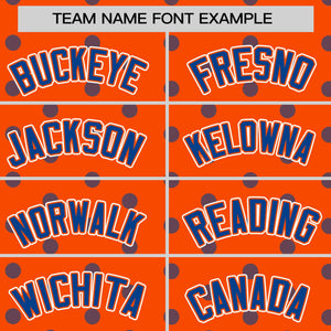 Custom Orange Royal Personalized Polka Dot Graffiti Pattern Authentic Baseball Jersey