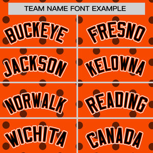 Custom Orange Black Personalized Polka Dot Graffiti Pattern Authentic Baseball Jersey