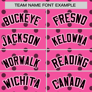 Custom Pink Black Personalized Polka Dot Graffiti Pattern Authentic Baseball Jersey