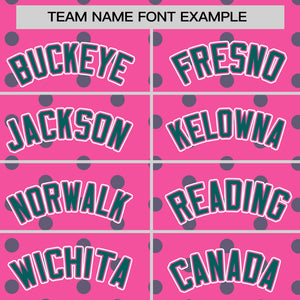 Custom Pink Aqua Personalized Polka Dot Graffiti Pattern Authentic Baseball Jersey