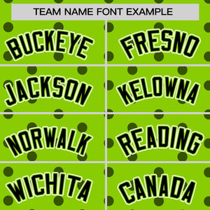 Custom Neon Green Black Personalized Polka Dot Graffiti Pattern Authentic Baseball Jersey