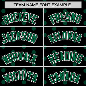 Custom Black Kelly Green Personalized Polka Dot Graffiti Pattern Authentic Baseball Jersey