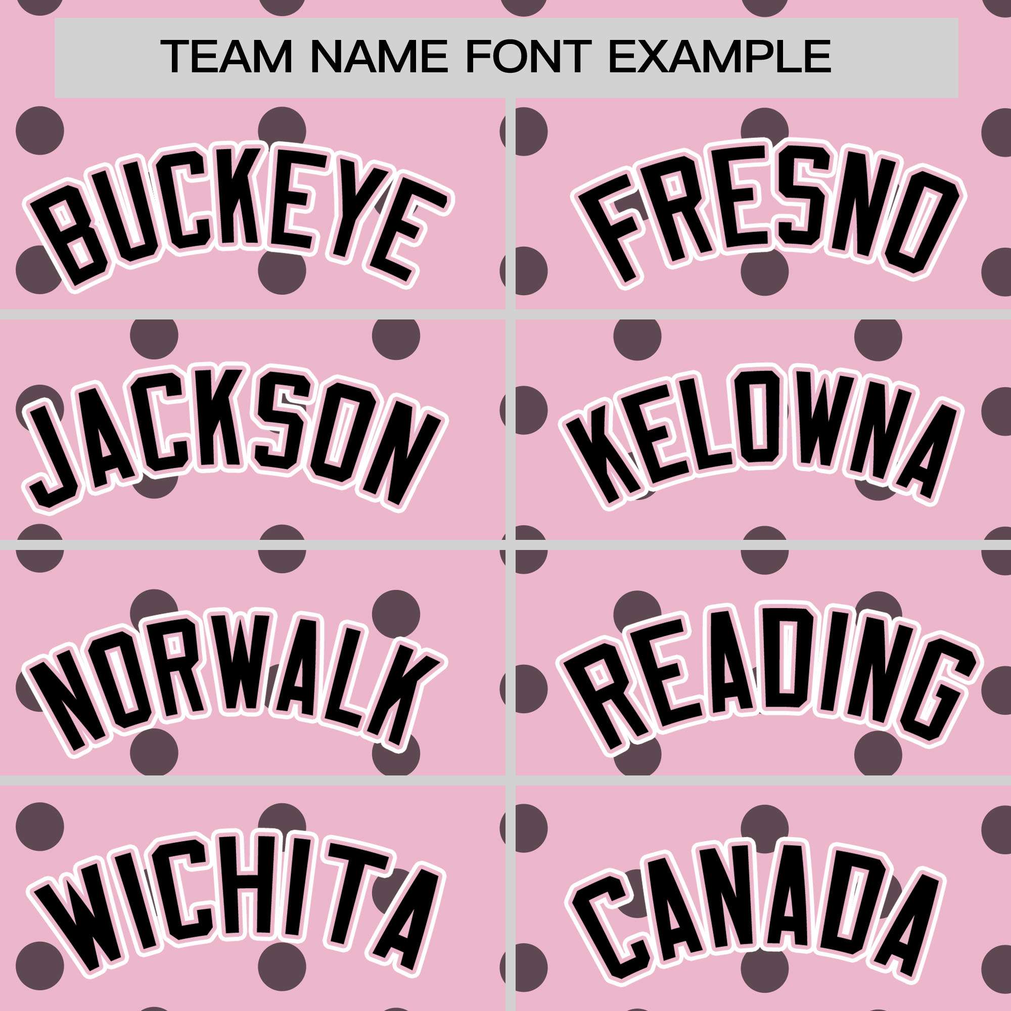 Custom Light Pink Black Personalized Polka Dot Graffiti Pattern Authentic Baseball Jersey