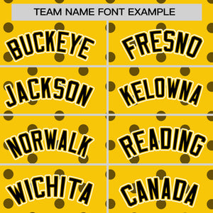 Custom Gold Black Personalized Polka Dot Graffiti Pattern Authentic Baseball Jersey