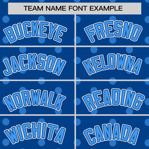 Custom Royal Powder Blue Personalized Polka Dot Graffiti Pattern Authentic Baseball Jersey