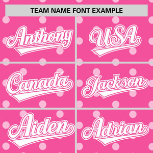 Custom Pink White Personalized Polka Dot Graffiti Pattern Authentic Baseball Jersey