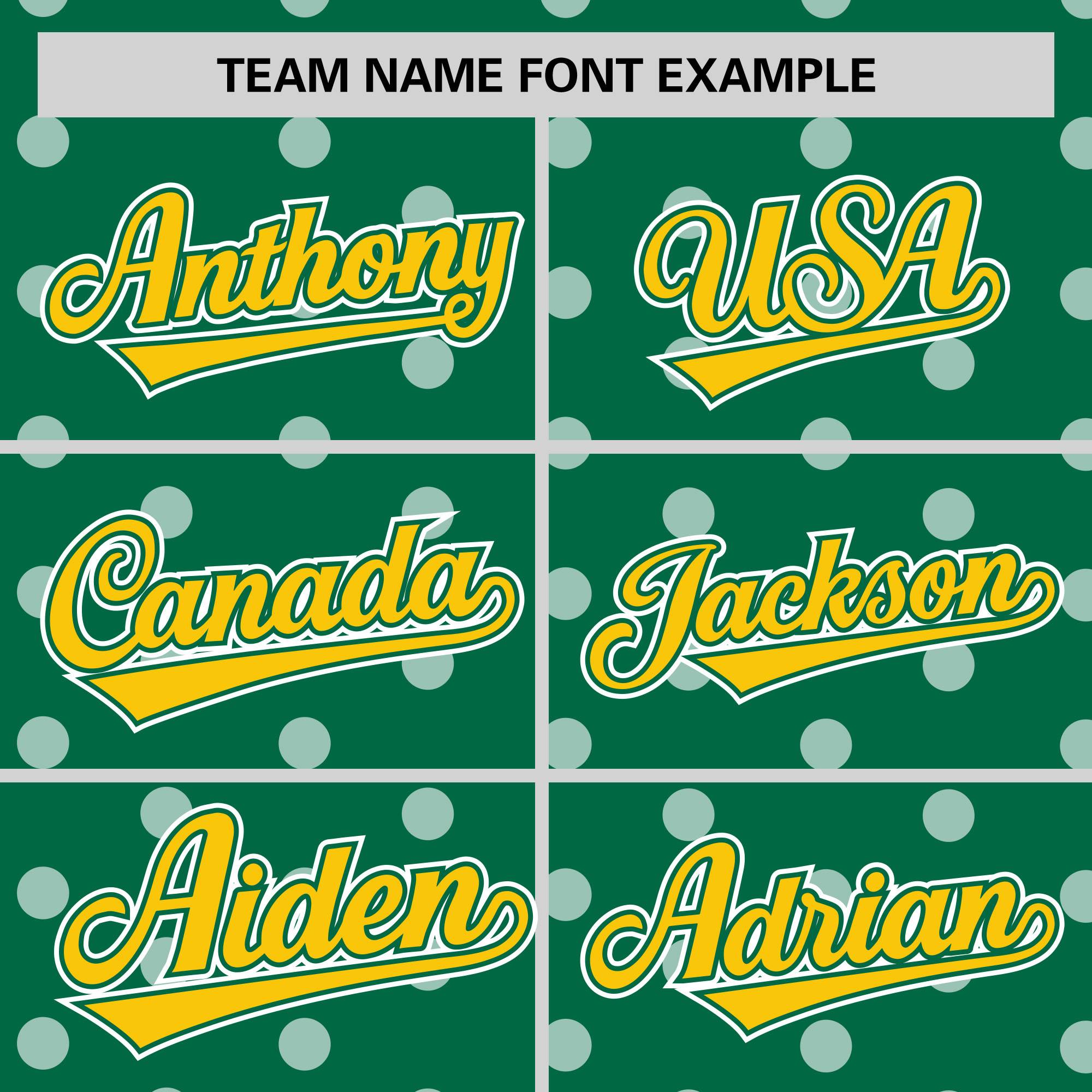 Custom Kelly Green White Personalized Polka Dot Graffiti Pattern Authentic Baseball Jersey