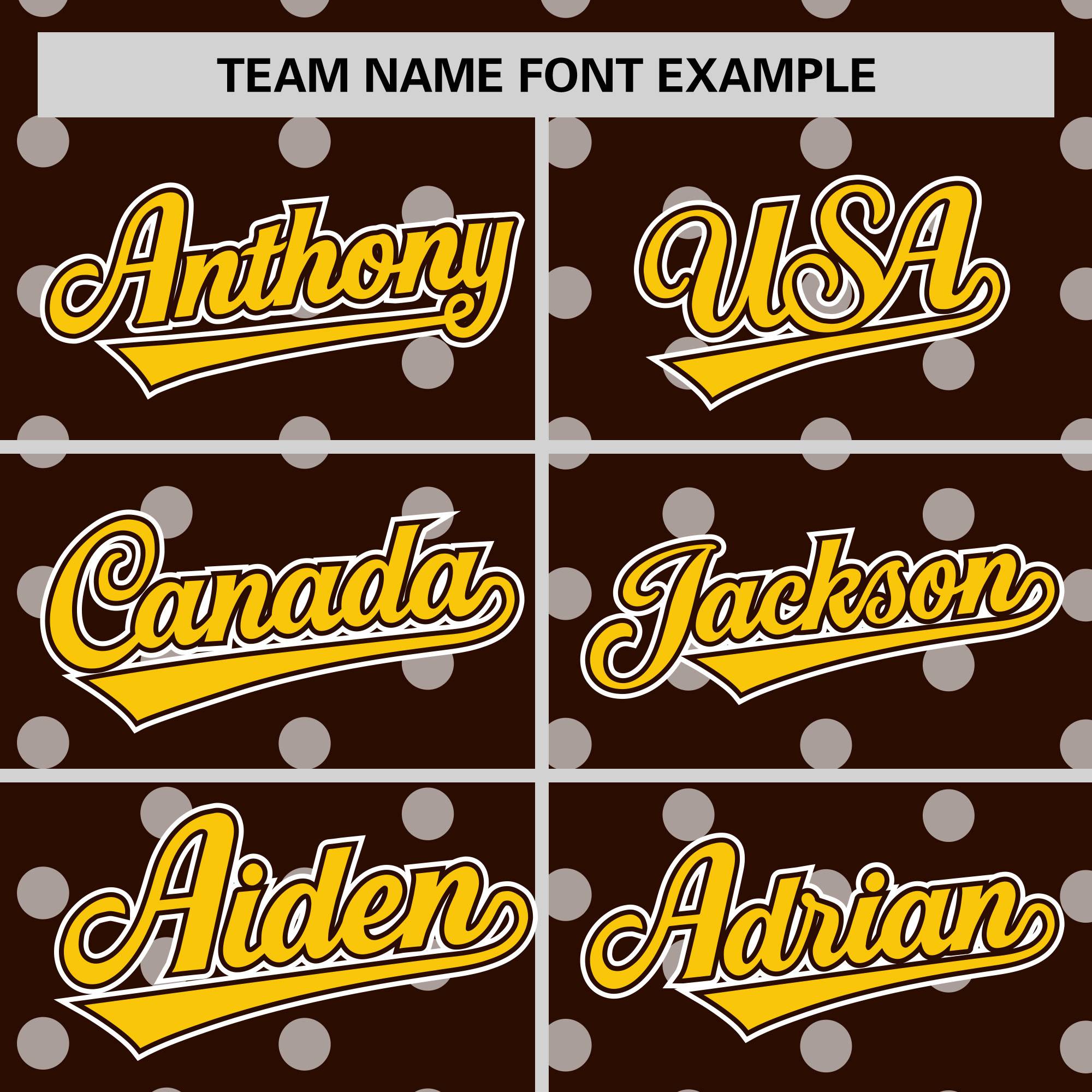 Custom Brown White Personalized Polka Dot Graffiti Pattern Authentic Baseball Jersey