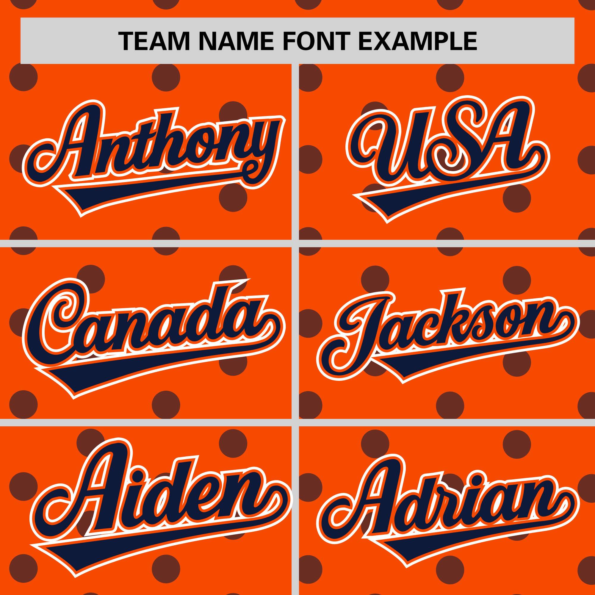 Custom Orange Navy Personalized Polka Dot Graffiti Pattern Authentic Baseball Jersey