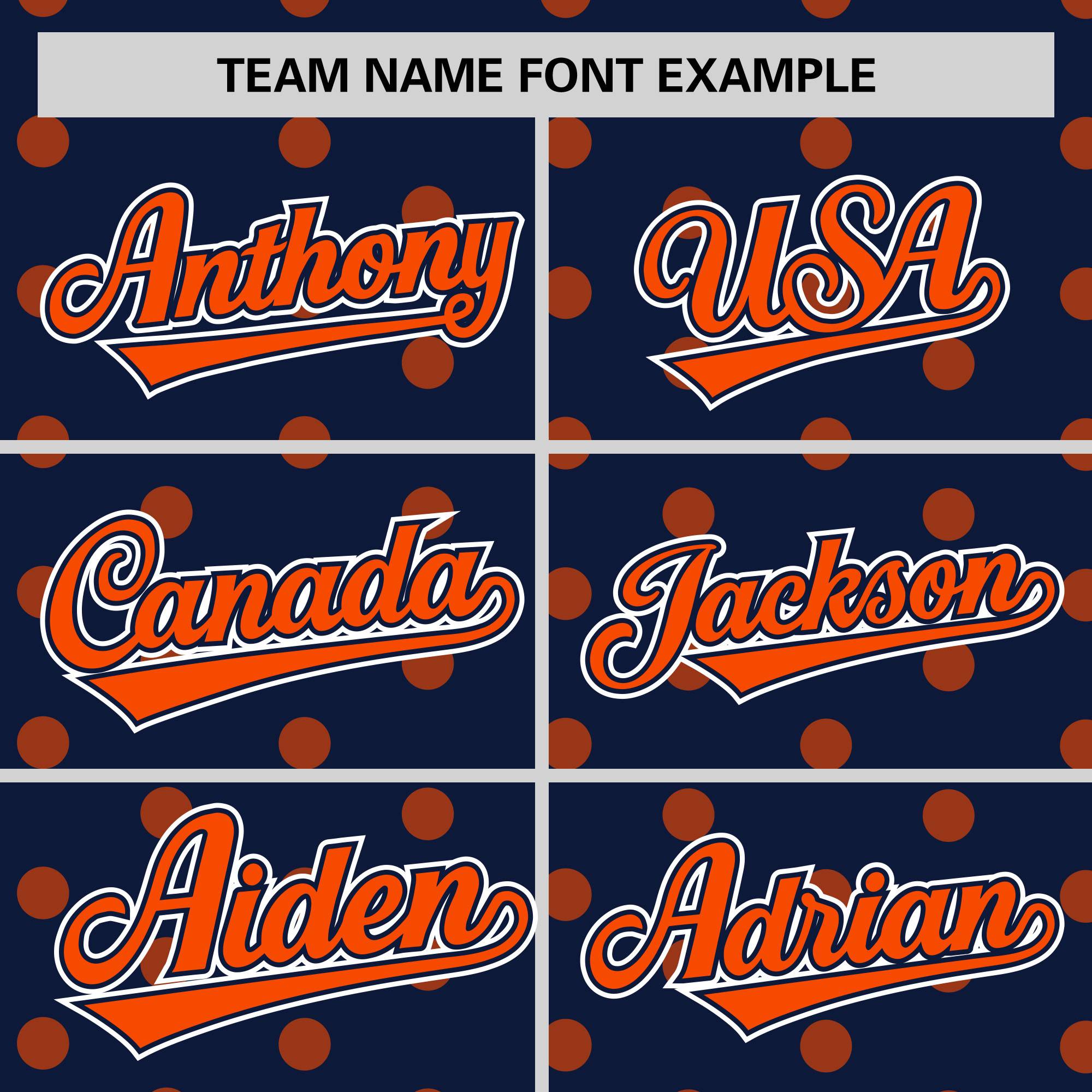 Custom Navy Orange Personalized Polka Dot Graffiti Pattern Authentic Baseball Jersey