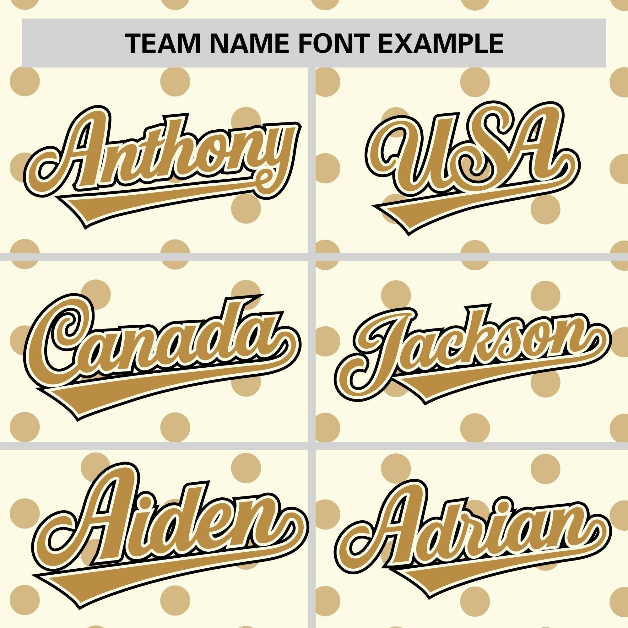 Custom Cream Old Gold Personalized Polka Dot Graffiti Pattern Authentic Baseball Jersey