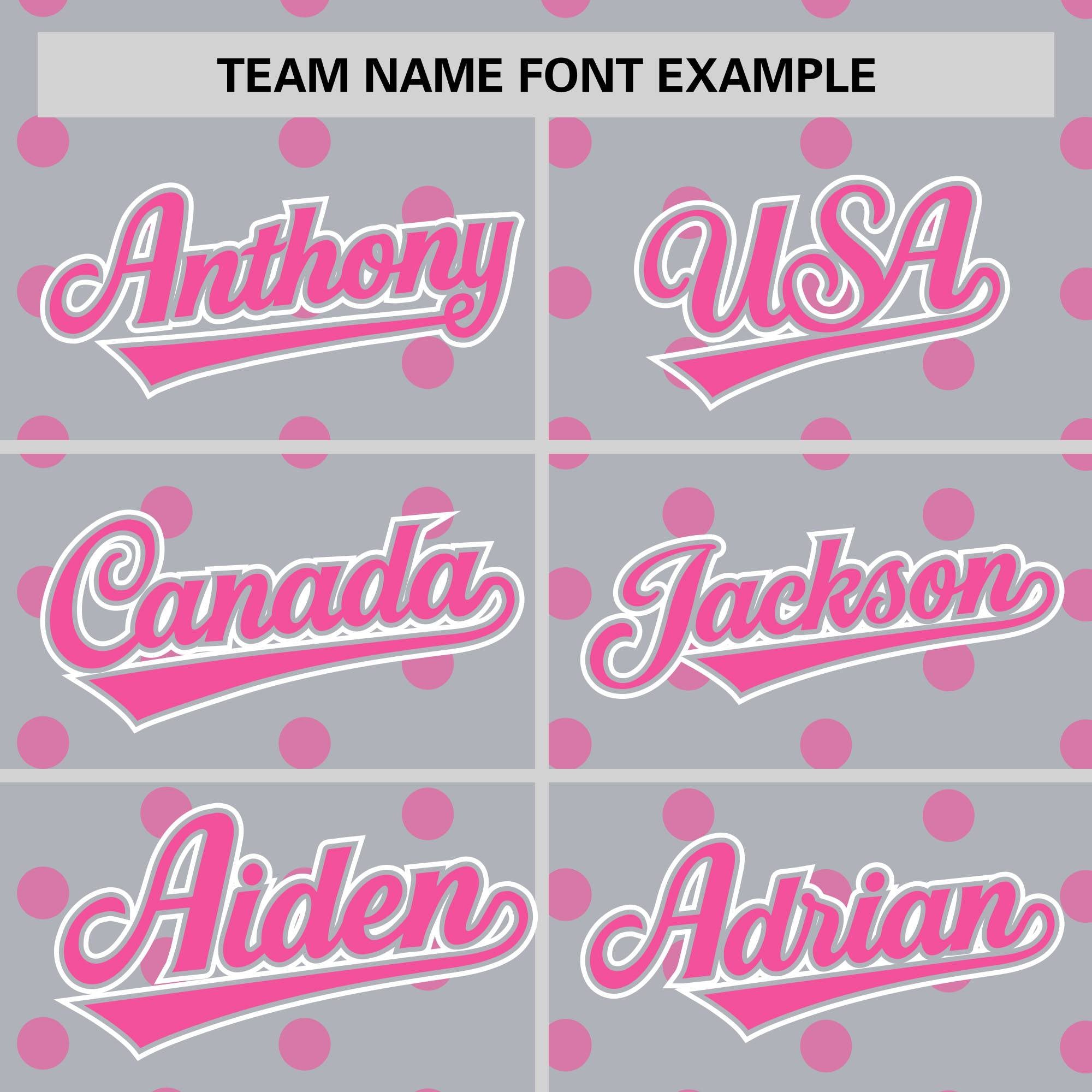 Custom Gray Pink Personalized Polka Dot Graffiti Pattern Authentic Baseball Jersey