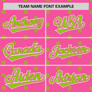 Custom Pink Neon Green Personalized Polka Dot Graffiti Pattern Authentic Baseball Jersey