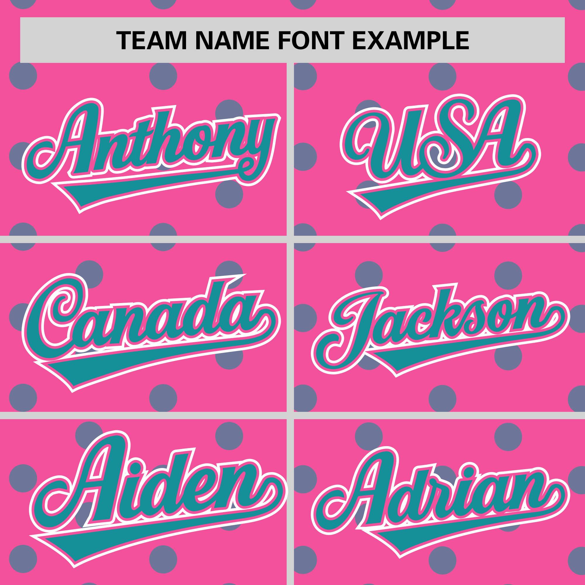 Custom Pink Aqua Personalized Polka Dot Graffiti Pattern Authentic Baseball Jersey