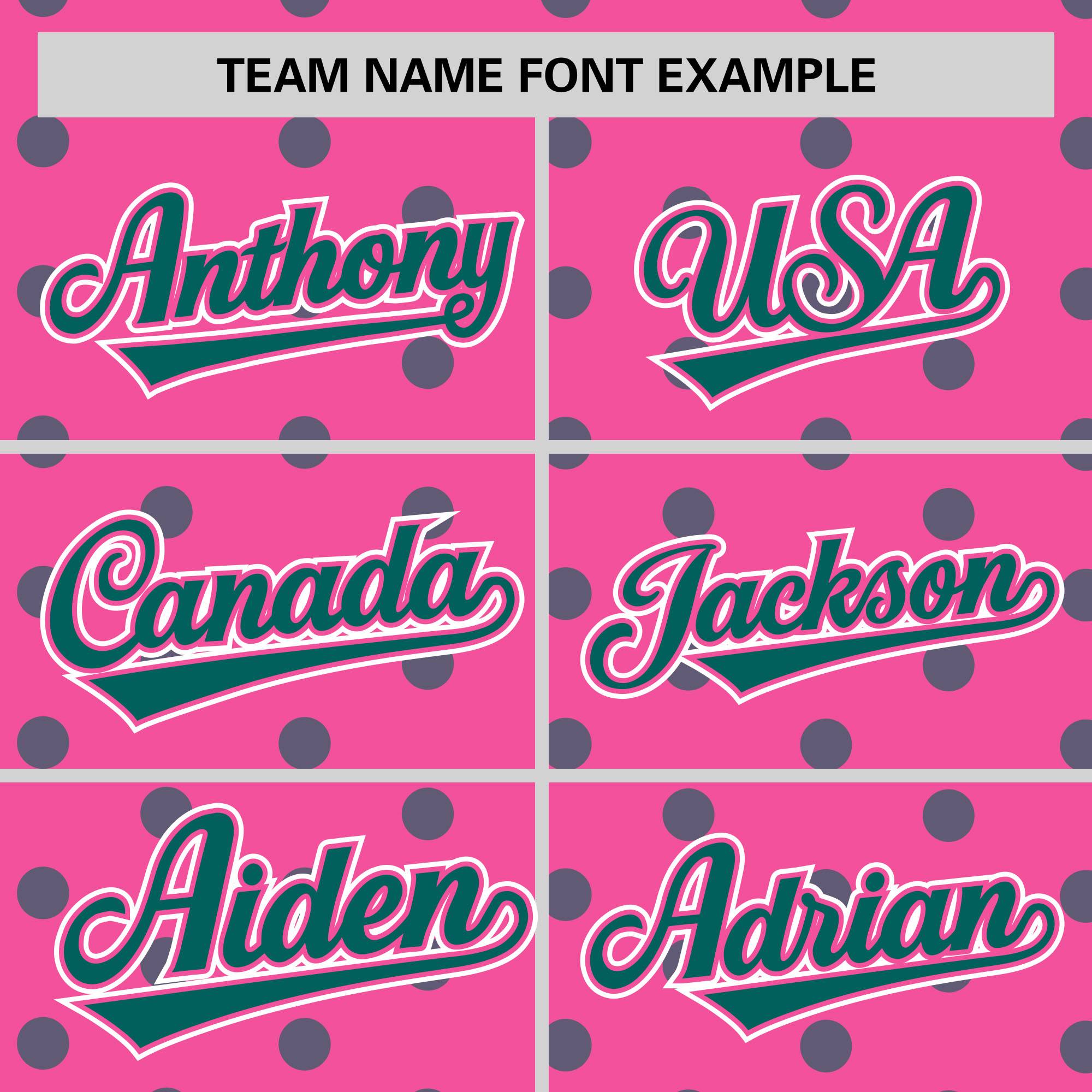 Custom Pink Aqua Personalized Polka Dot Graffiti Pattern Authentic Baseball Jersey