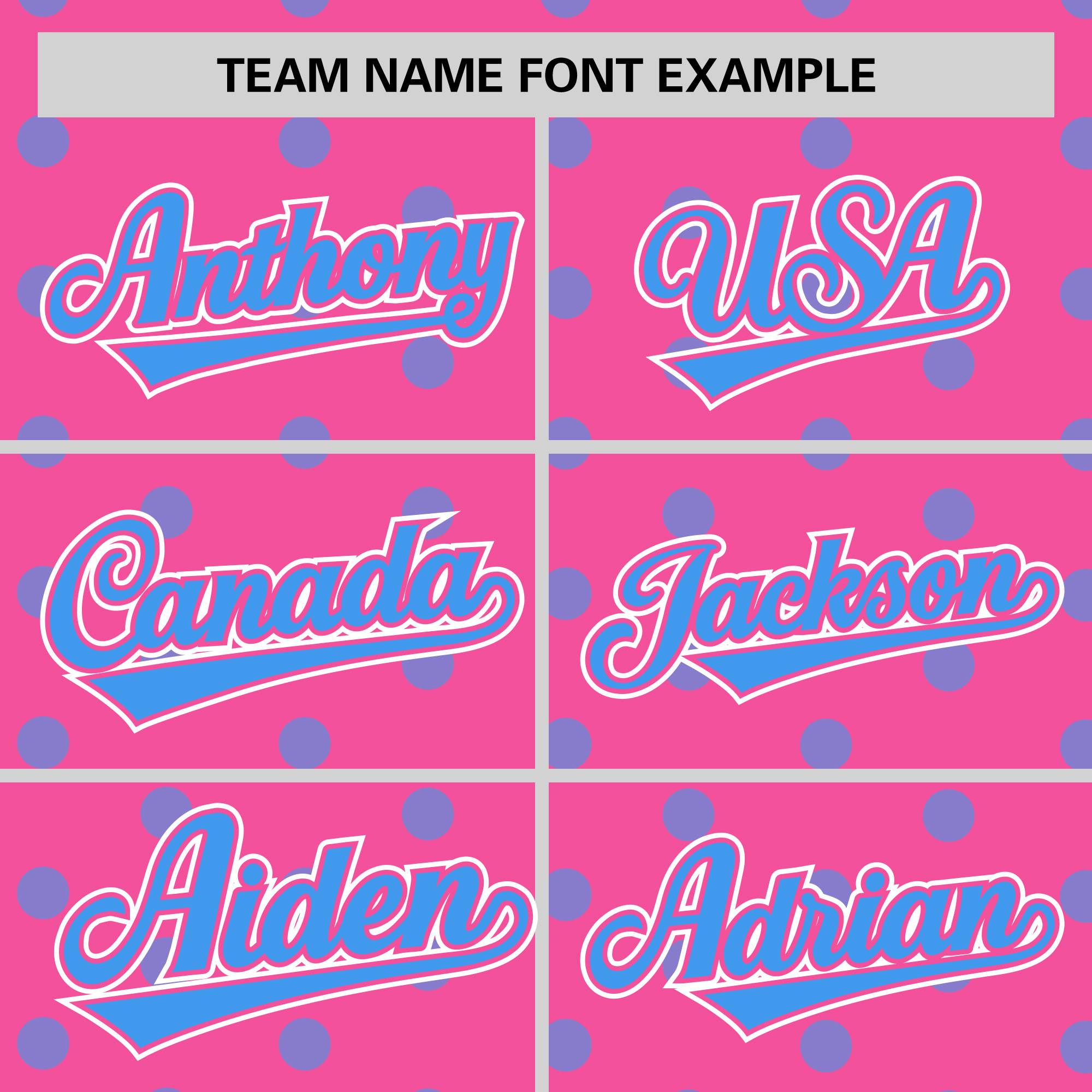 Custom Pink Powder Blue Personalized Polka Dot Graffiti Pattern Authentic Baseball Jersey