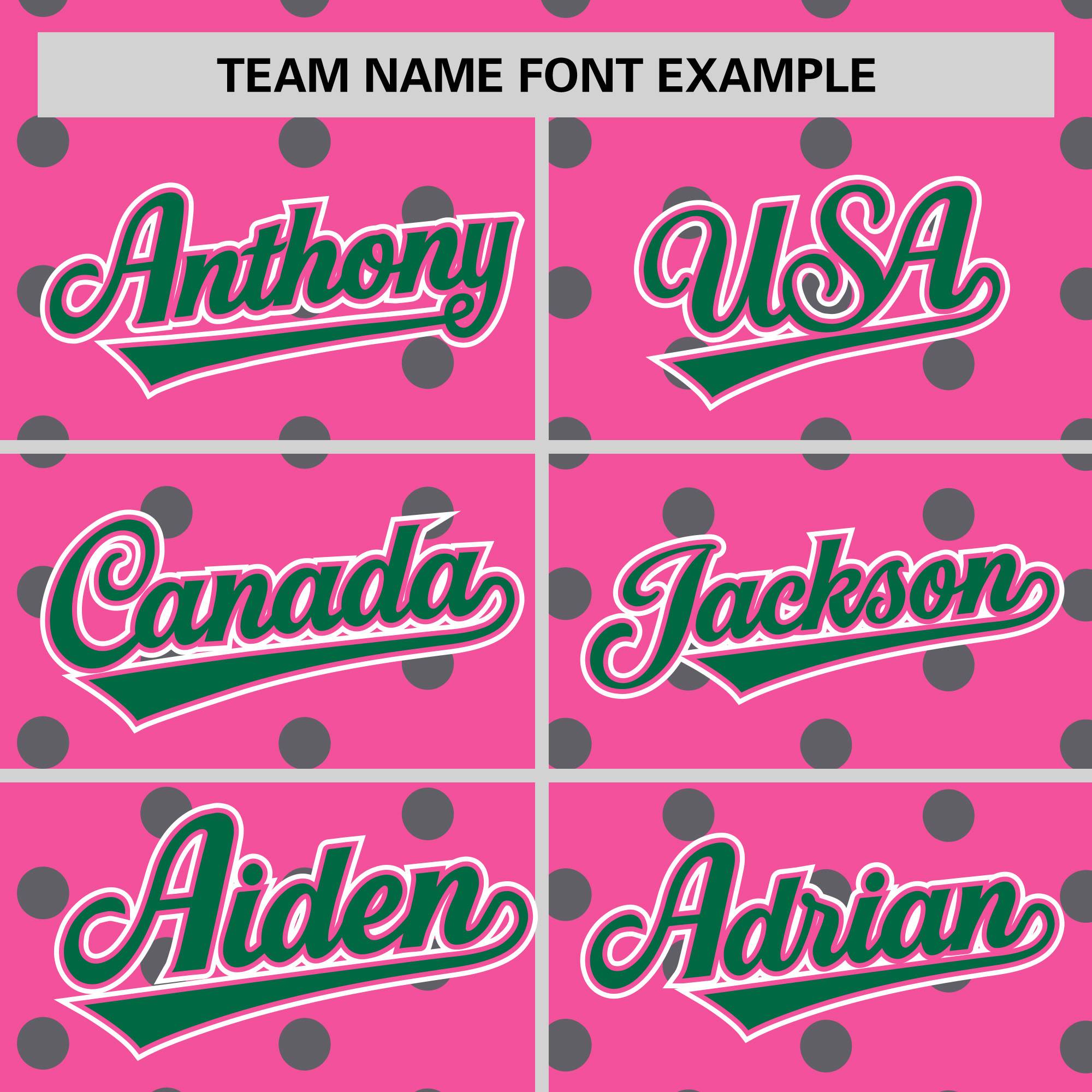 Custom Pink Kelly Green Personalized Polka Dot Graffiti Pattern Authentic Baseball Jersey