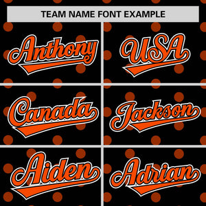 Custom Black Orange Personalized Polka Dot Graffiti Pattern Authentic Baseball Jersey