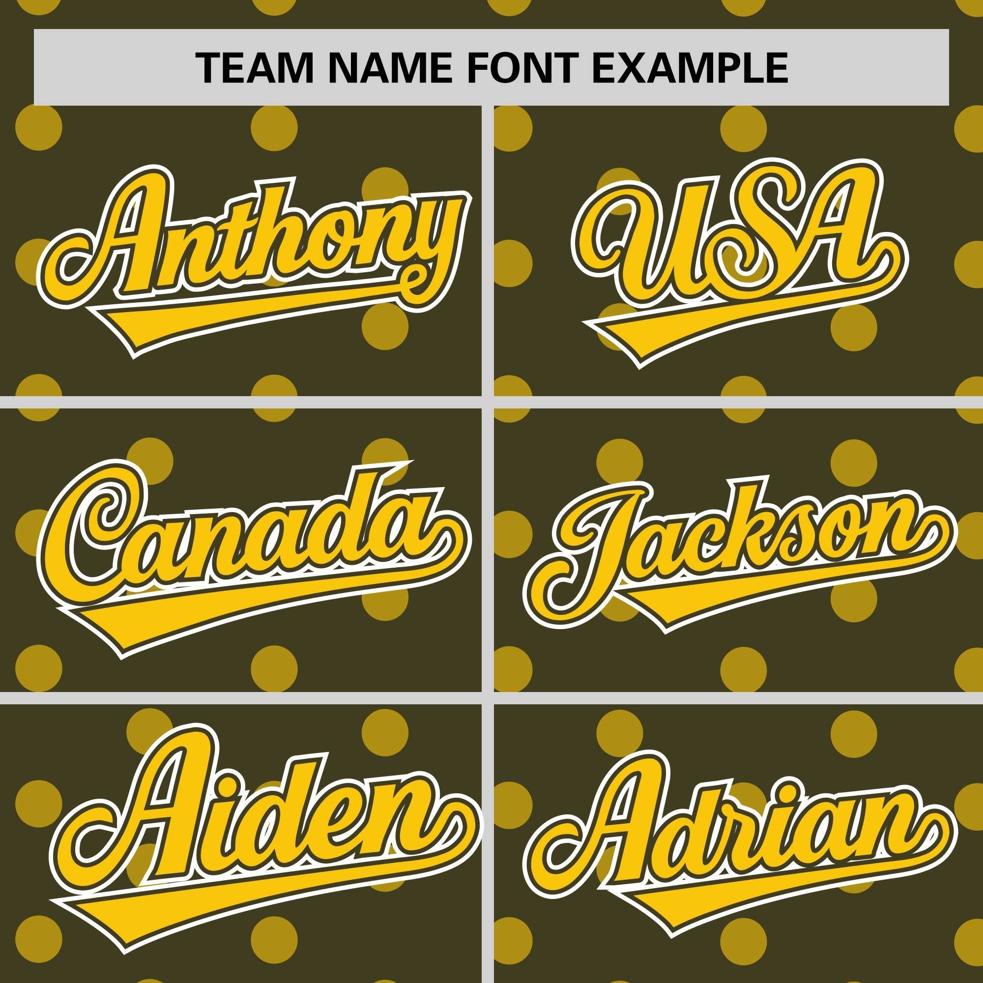 Custom Olive Gold Personalized Polka Dot Graffiti Pattern Authentic Baseball Jersey