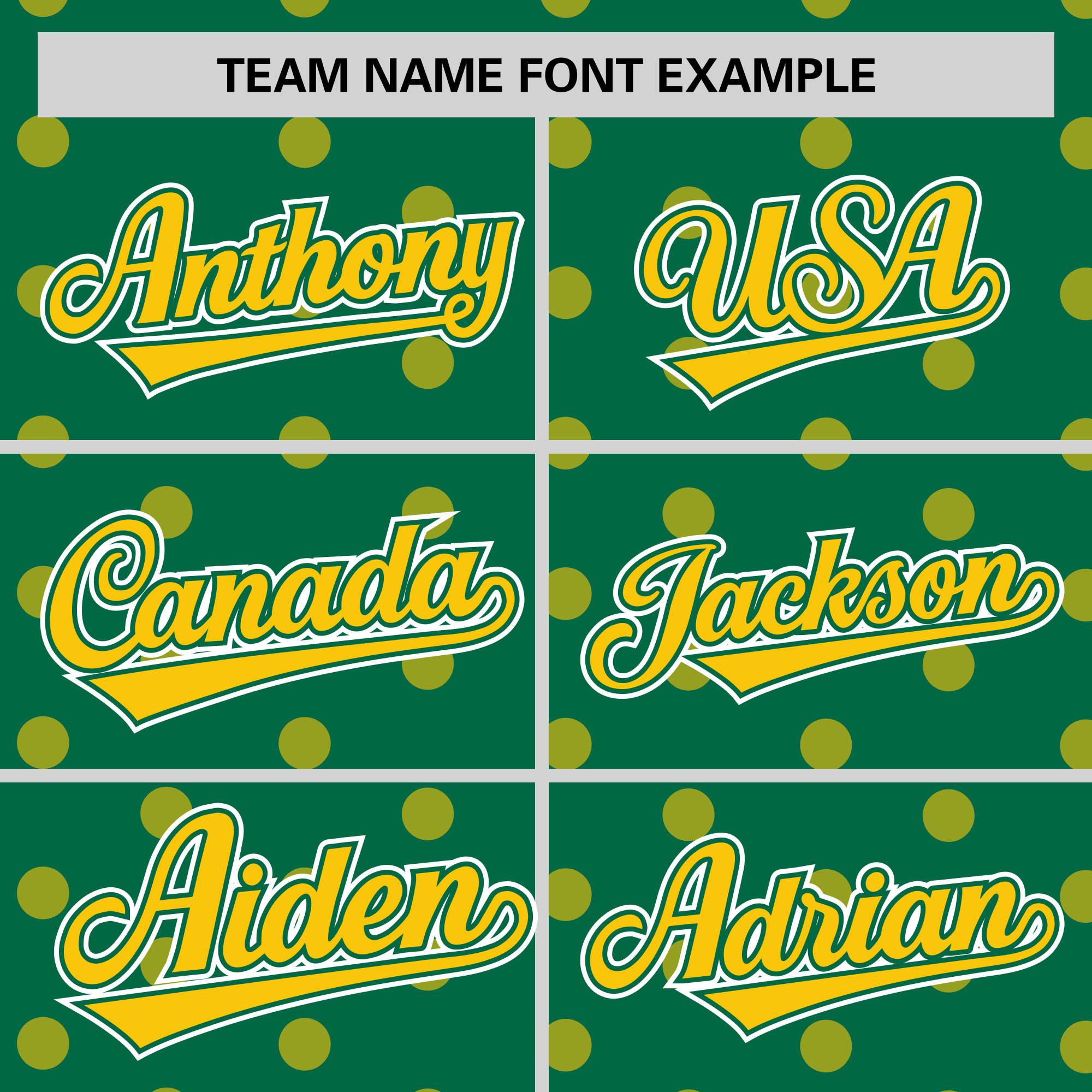 Custom Kelly Green Gold Personalized Polka Dot Graffiti Pattern Authentic Baseball Jersey