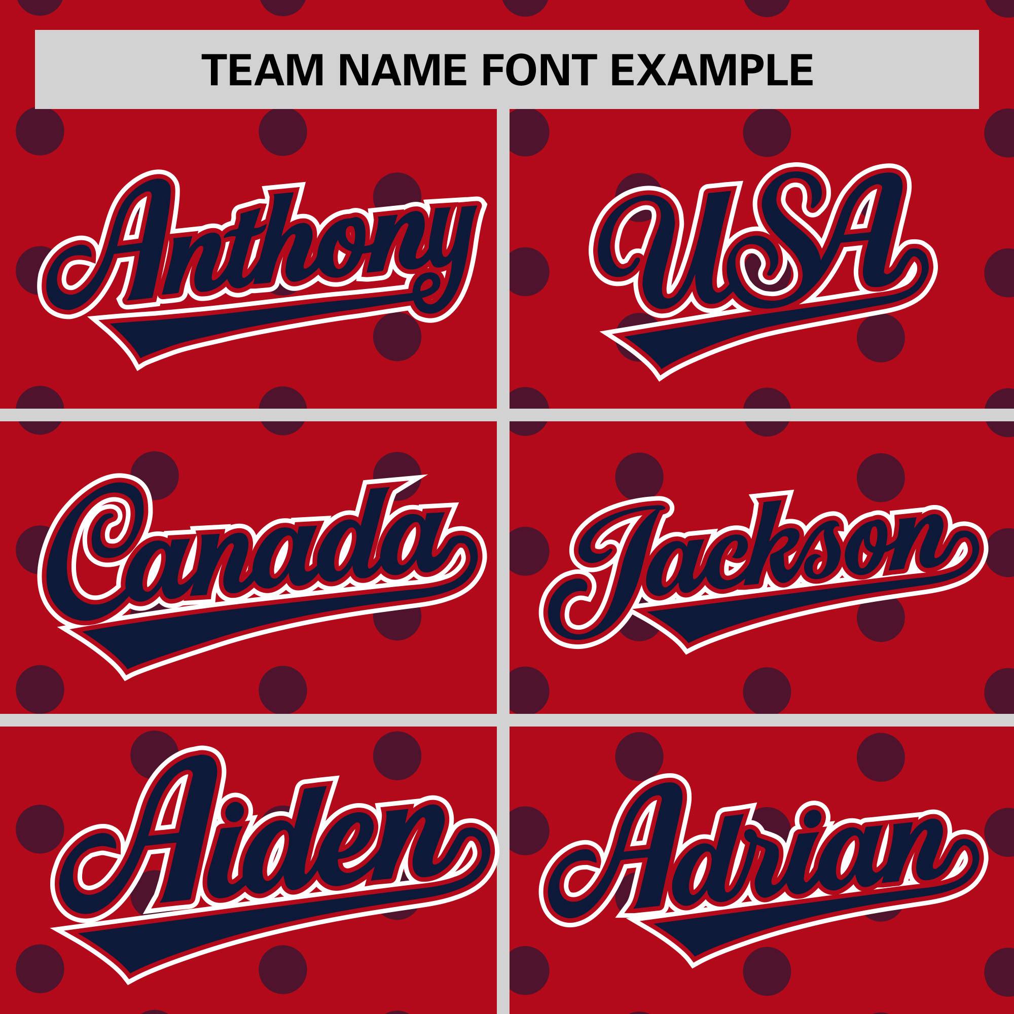 Custom Red Navy Personalized Polka Dot Graffiti Pattern Authentic Baseball Jersey