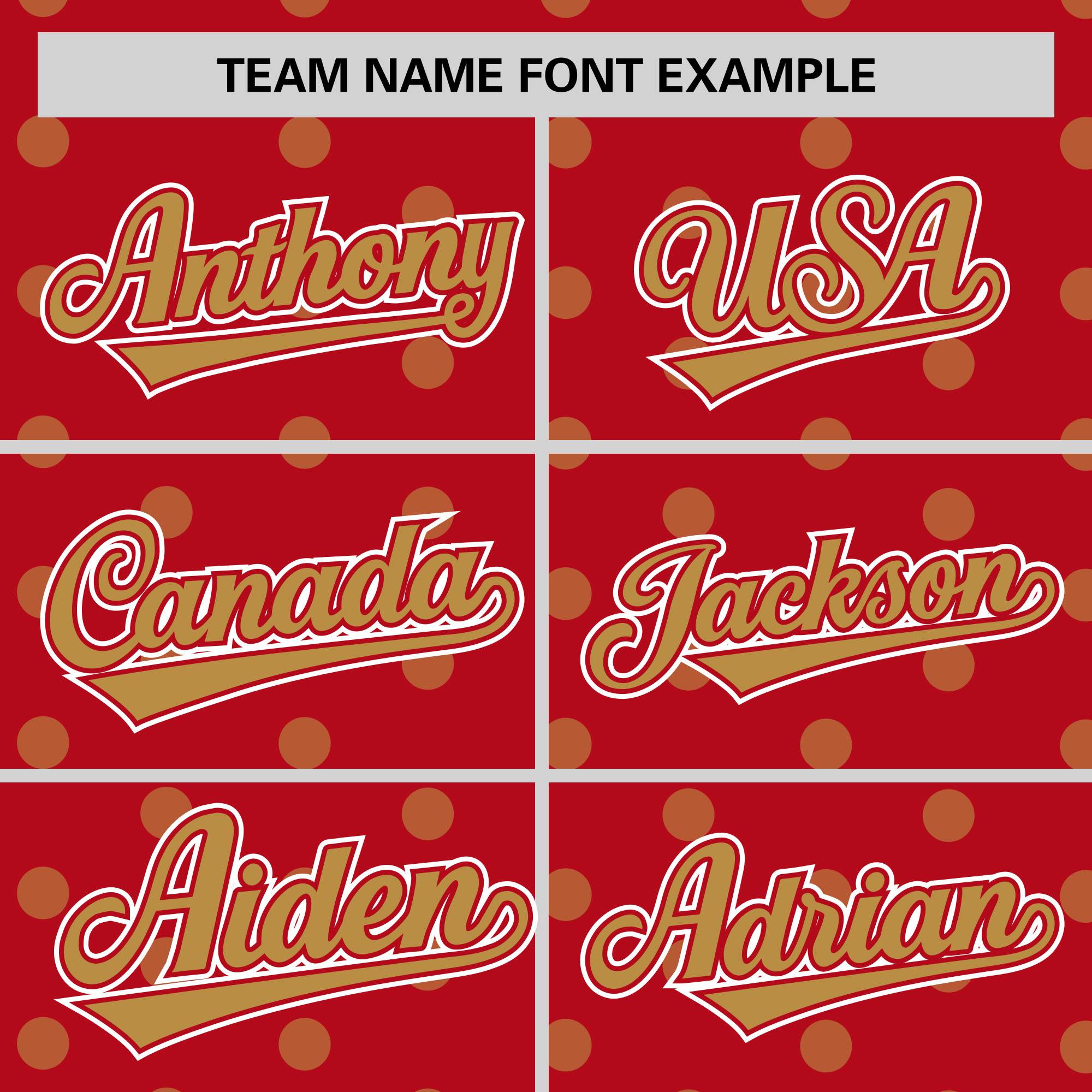 Custom Red Old Gold Personalized Polka Dot Graffiti Pattern Authentic Baseball Jersey