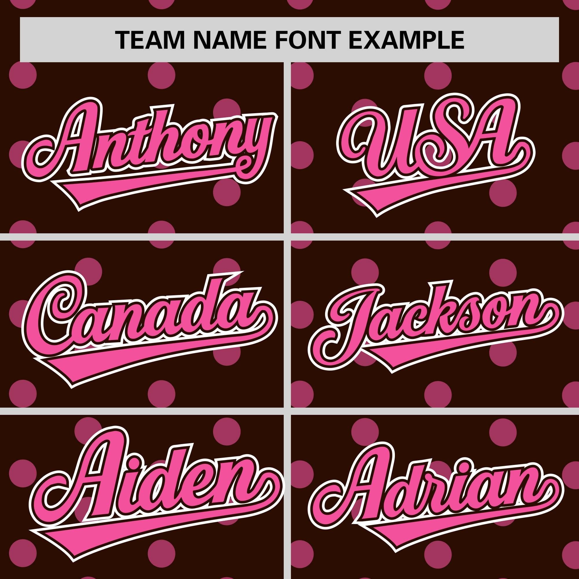 Custom Brown Pink Personalized Polka Dot Graffiti Pattern Authentic Baseball Jersey