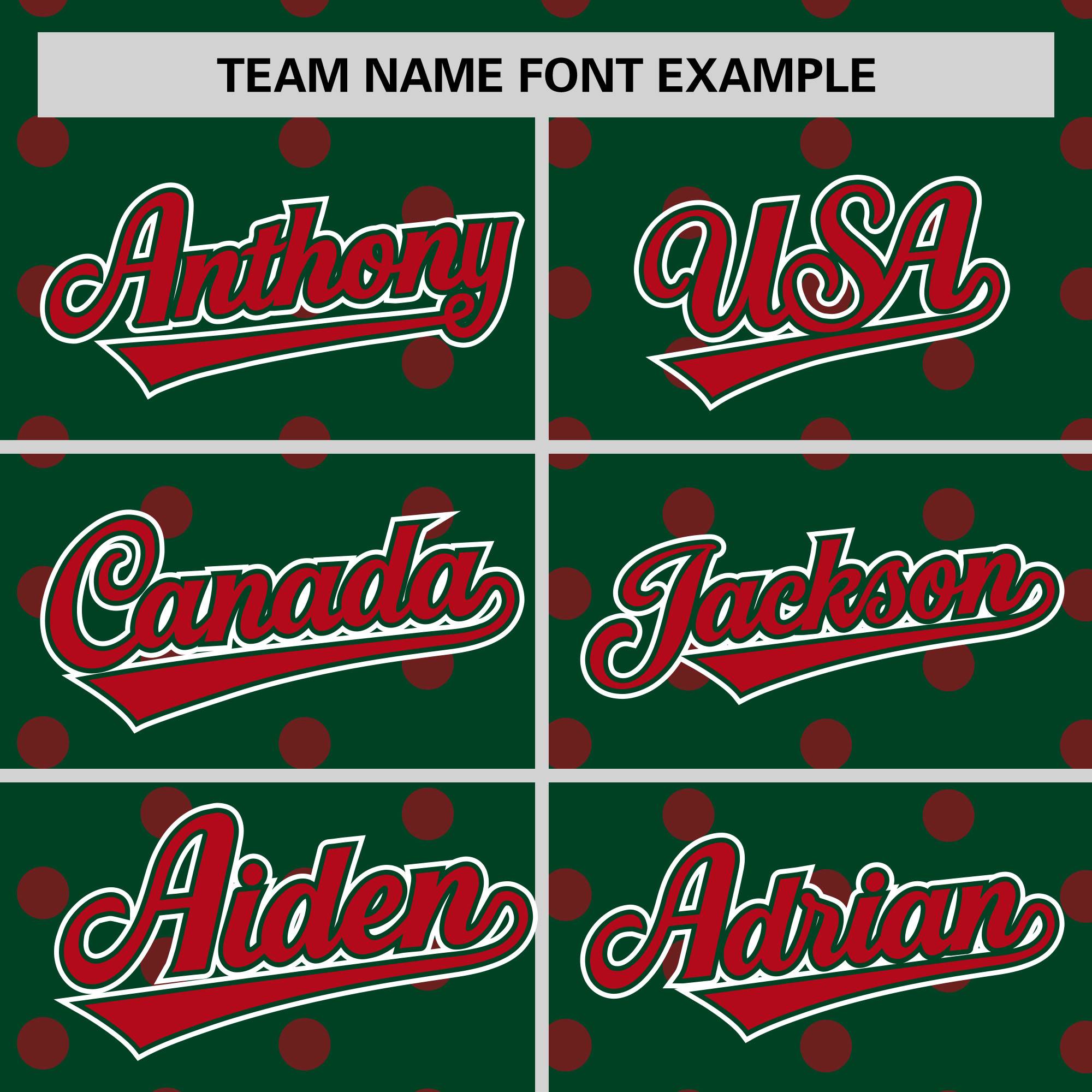 Custom Green Red Personalized Polka Dot Graffiti Pattern Authentic Baseball Jersey