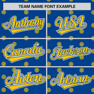 Custom Royal Gold Personalized Polka Dot Graffiti Pattern Authentic Baseball Jersey