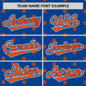 Custom Royal Orange Personalized Polka Dot Graffiti Pattern Authentic Baseball Jersey