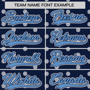 Custom Navy White Personalized Polka Dot Graffiti Pattern Authentic Baseball Jersey