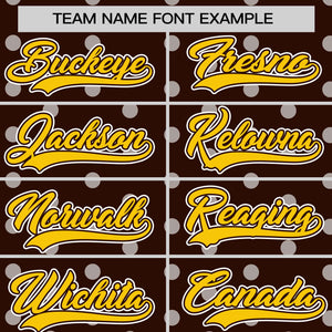 Custom Brown White Personalized Polka Dot Graffiti Pattern Authentic Baseball Jersey