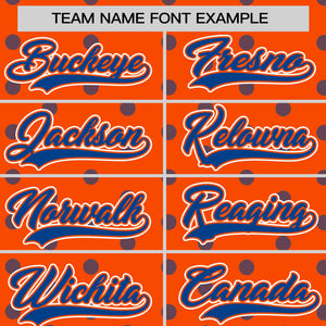 Custom Orange Royal Personalized Polka Dot Graffiti Pattern Authentic Baseball Jersey