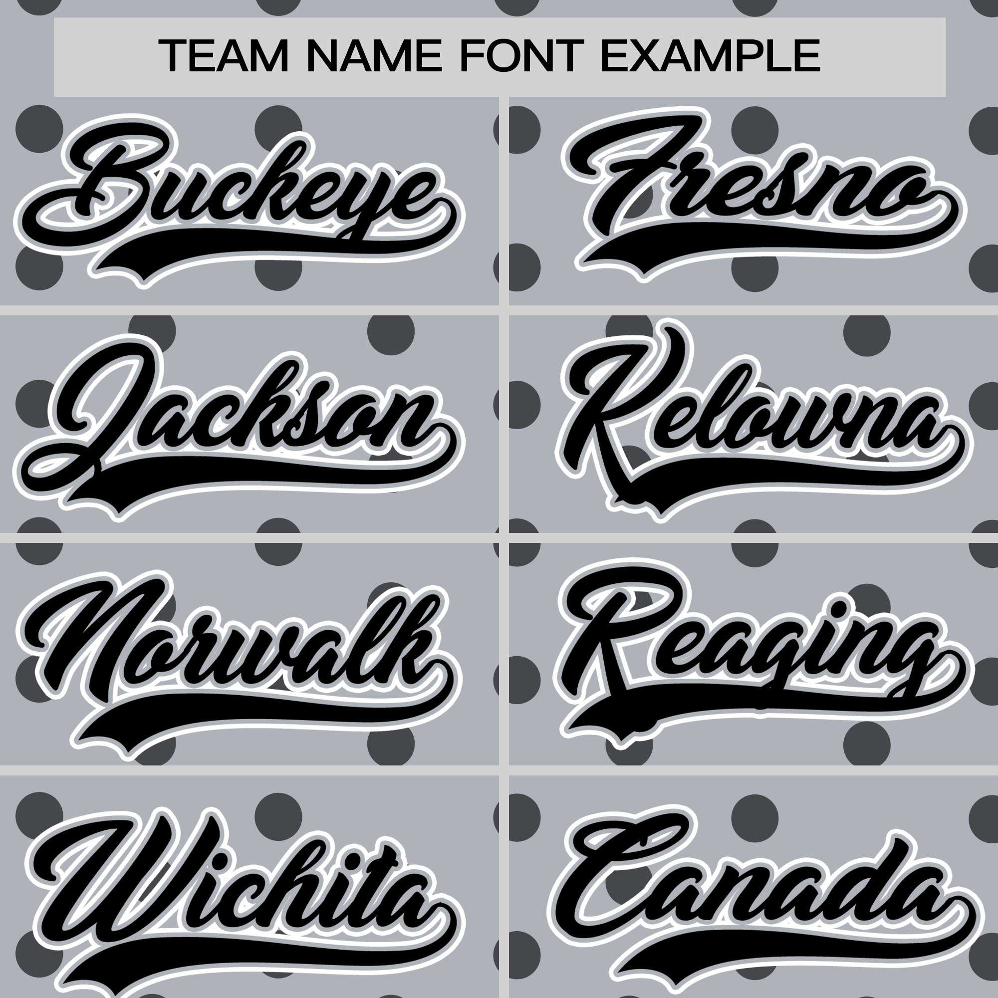 Custom Gray Black Personalized Polka Dot Graffiti Pattern Authentic Baseball Jersey